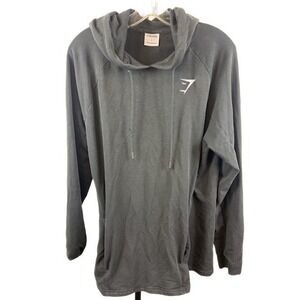 Gymshark Men's Size Large Black Athletic Long Sleeve Pullover Hoodie‎